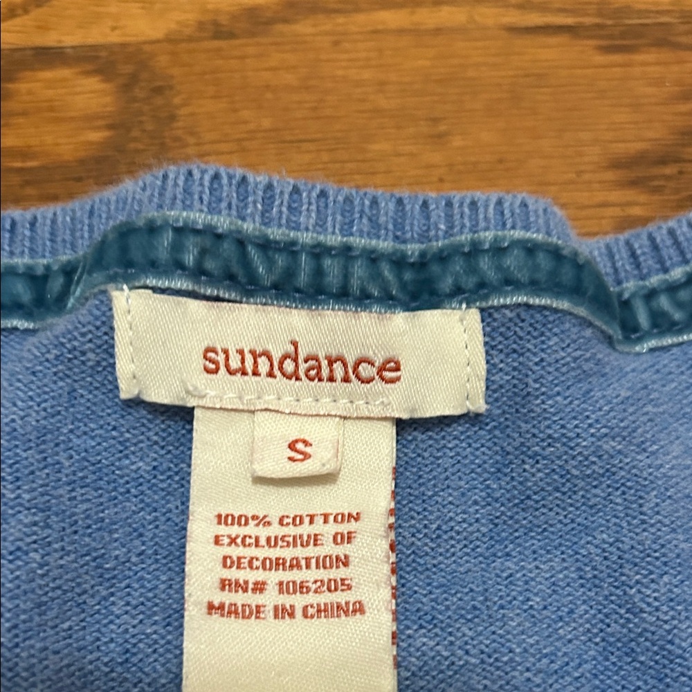 Sundance Pinwheel Cardigan Women’s Small Blue Floral Embroidered - Picture 2 of 11